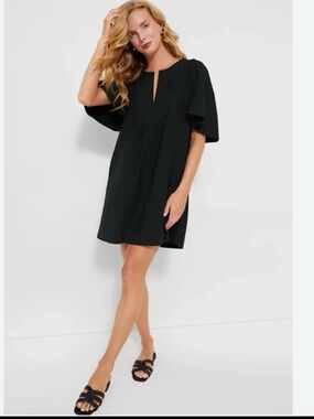 Tuckernuck POMANDER PLACE Black Finley Flutter Sleeve Dress size XXXL